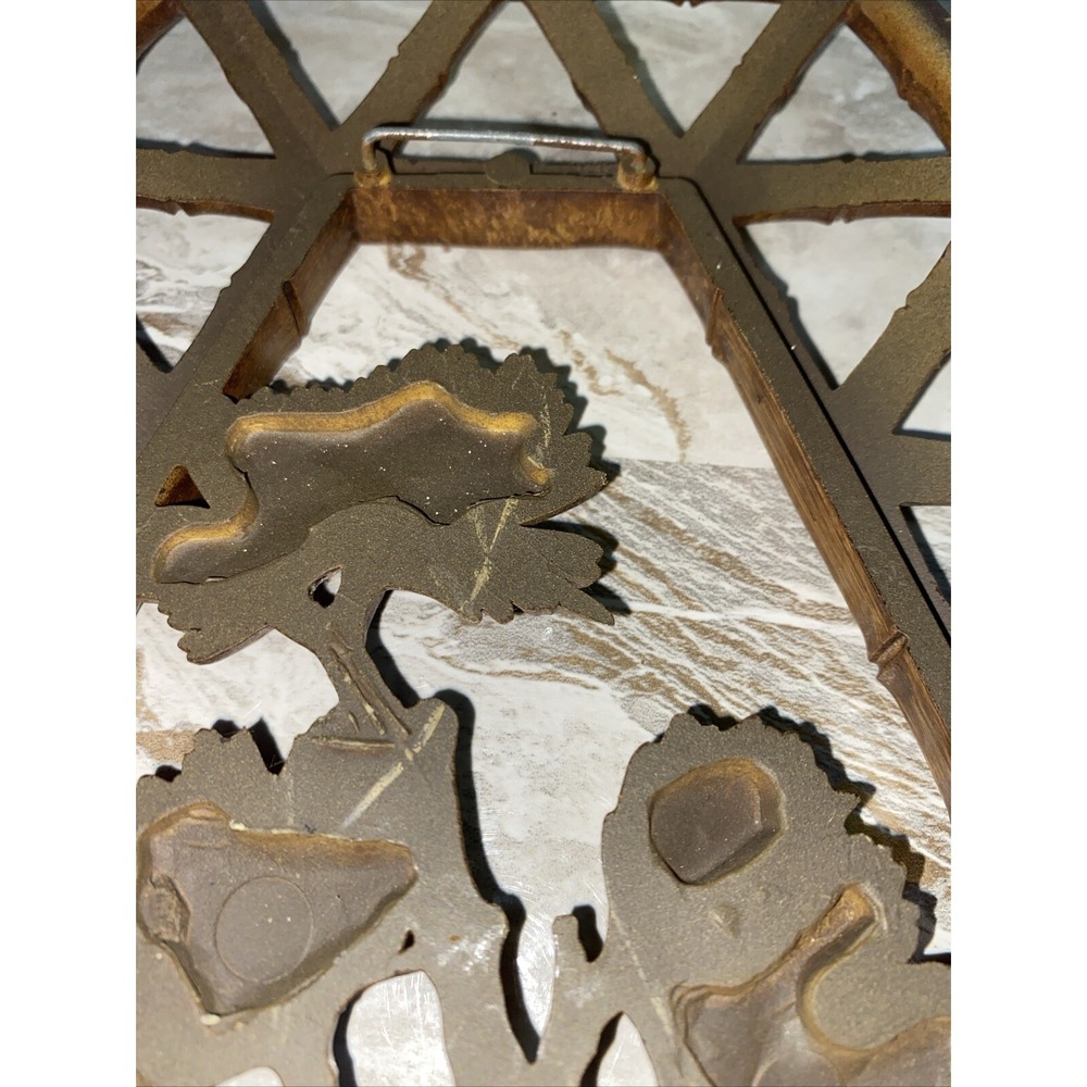 Vtg SYROCO Pair Bamboo Floral Wall Plaques Dart 7412 A & B Homco Retro MCM Boho - Picture 11 of 12